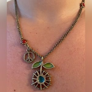 Lucky Brand Flower Peace Adjustable Necklace